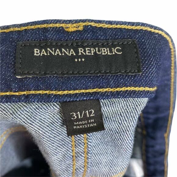 Banana Republic Women's Denim Jeans Skirt Mini Blue Dark Wash Button-Down Sz 12 - Picture 2 of 5